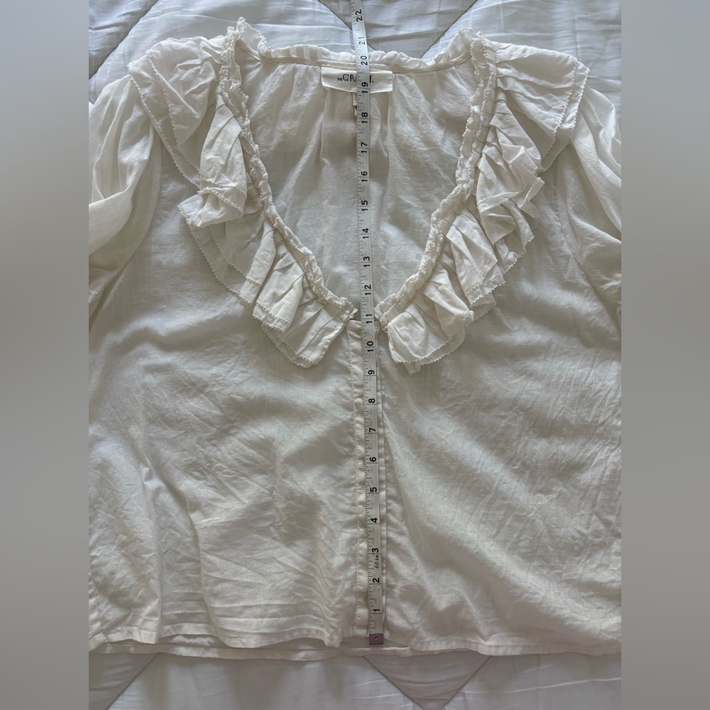 THE GREAT. White Ruffled Blouse - Picture 12 of 14